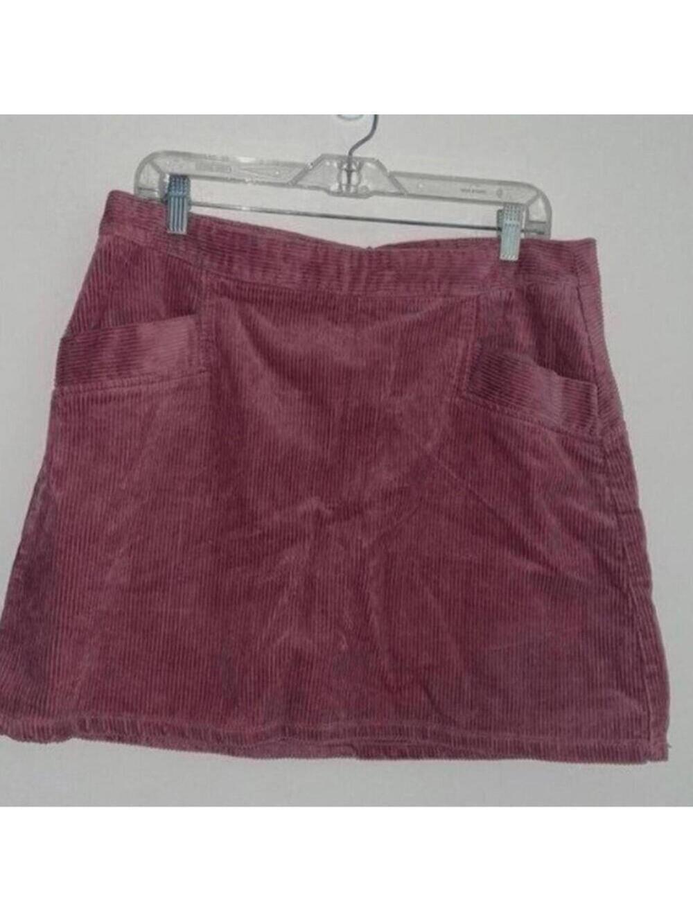 a.n.a Mauve Purple Corduroy Striped straight Skirt Neutral Basic Staple